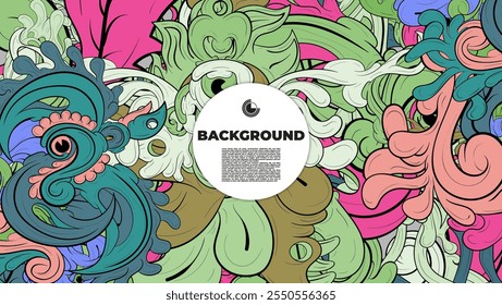 Abstract doodle art with various color. the design is suitable for poster, cover, cover book, background, flyer, print, decorative wall.