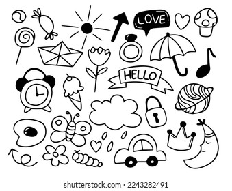 Abstract doodle art. Vector isolated abstact illustration 