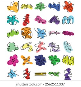 Abstract Doodle Asset in blank background