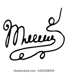 Abstract Doodle Autograph. Fictitious Signature letter M isolated white background. Trace hand drawing Signature. Vector illustration can used template for certificate and documents. EPS 10 