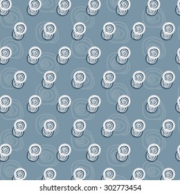 Abstract Doodle Background With Blue and White Spirals