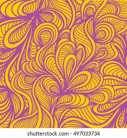 Abstract doodle background  in handmade style orange lilac for wallpaper or for package or for decoration clothes or different thing