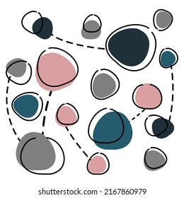 Abstract doodle background in minimal style. Modern graphic elements flat style. Trendy minimal design for logo or presentations concept