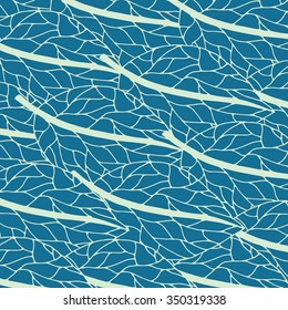 Abstract doodle background pattern in vector with autumn leaves.