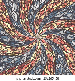 Abstract doodle background. Zentagle. Spiral.