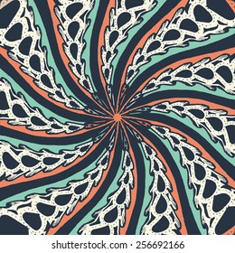 Abstract doodle background. Zentagle. Spiral.
