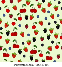 abstract doodle berry seamless pattern