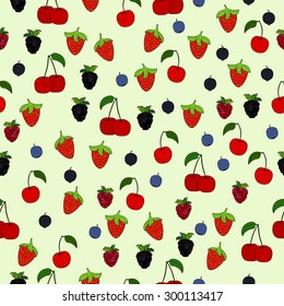abstract doodle berry seamless pattern