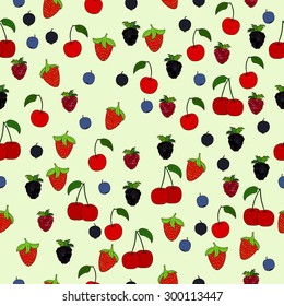 abstract doodle berry seamless pattern
