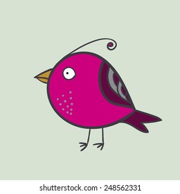 Abstract doodle bird. Vector illustration