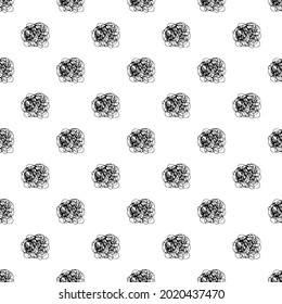 Abstract doodle black and white seamless pattern