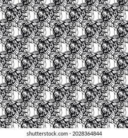 Abstract doodle black and white seamless pattern