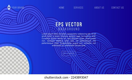 Abstract doodle blue color background for website page. Dynamic shapes composition. Vector web illustration