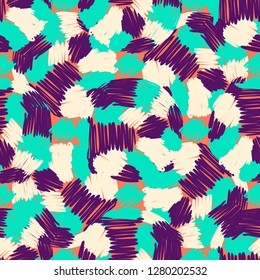 Abstract doodle and boho style handcraft fabric pattern for girls, boys, clothes. Hand draw design for clothing and textile background, carpet or wallpaper. Fashion style. Colorful bright