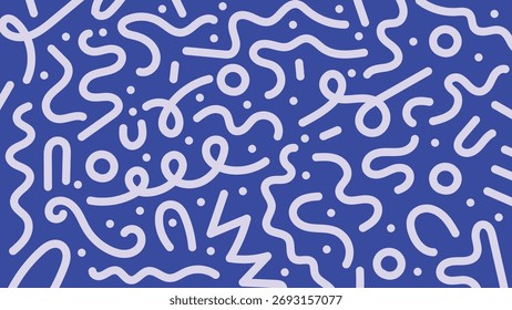 Abstract doodle brush line pattern. Minimal Memphis geometric background with modern curved shapes, doodle squiggles, and simple line. abstract doodle pattern design for wallpaper, textile, and web