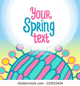 Abstract doodle card background. Postcard template with place for your text.