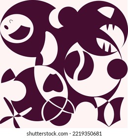 Abstract doodle circle design vector