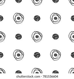 Abstract doodle circles  seamless pattern. hand drawn elements