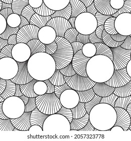 Abstract doodle circles - seamless vector repeat pattern
