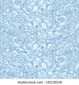 Abstract doodle curly vector pattern design