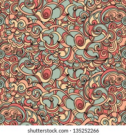 Abstract doodle curly vector pattern design