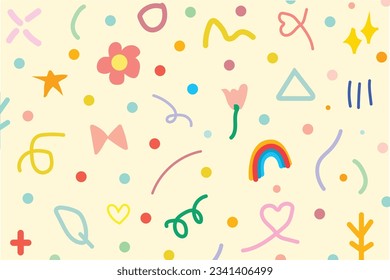 Abstract doodle cute colorful pattern