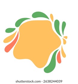 Abstract doodle decorative shape icon. Funny drops formed decor element. 