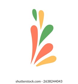 Abstract doodle decorative shape icon. Funny drops formed decor element. 