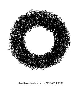 abstract doodle donut hand draw by pencil . 