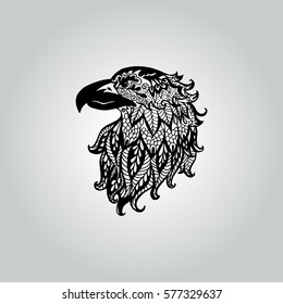 Abstract doodle eagle. Wildlife collection. Vector illustration