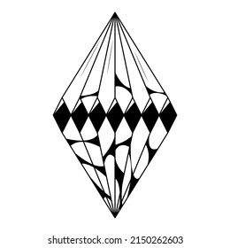 Abstract Doodle Element Hand Drawn Diamond Precious Stone Luxury Jewelry Sketch Vector Design Style Background Illustration Cartoon