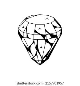 Resumen Elemento Doodle Mano Dibujo Diamante Precioso Piedra De Lujo Joyería Esbozo Vector Diseño Estilo Fondo Ilustración