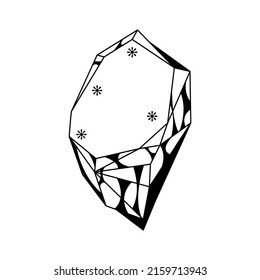 Abstract Doodle Element Hand Drawn Diamond Precious Stone Luxury Jewelry Sketch Vector Design Style Background Illustration Cartoon