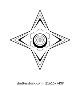 Elemento Doodle Resumen Mano Dibujar Arma Shuriken Sobre El Esbozo Ninja Diseño Estilo Estilo Fondo Ilustración