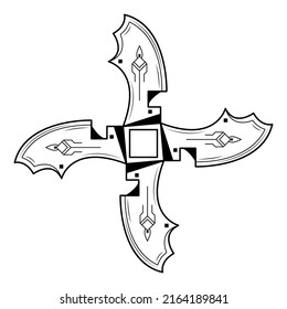 Elemento Doodle Resumen Mano Dibujar Arma Shuriken Sobre El Esbozo Ninja Diseño Estilo Estilo Fondo Ilustración