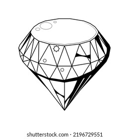 Abstract Doodle Element Hand Drawn Diamond Precious Stone Luxury Jewelry Sketch Vector Design Style Background Illustration Cartoon