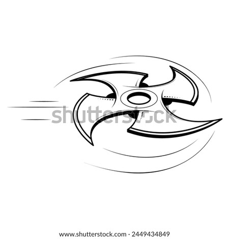 Abstract Doodle Element Hand Drawn Shuriken Weapon Ninja Sketch Vector Design Style Background Illustration Cartoon