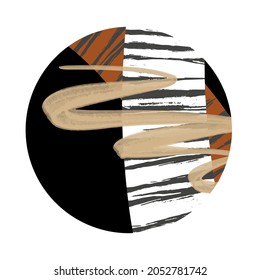 Abstract doodle element hand in retro style. Grunge texture. Abstract brush drawing. Abstract art poster. Art sketch pattern. Retro style poster. Grunge design elements. Graphic modern pattern.