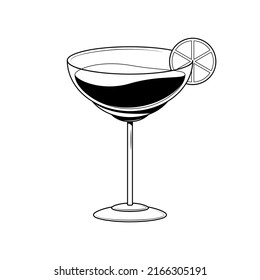 Abstract Doodle Elements Hand Drawn Drink Beverage Cocktail Alcohol With Lemon Sketch Vector Design Style Background Illustration For Restaurant Cafe Illustration Icons