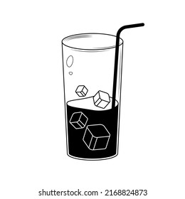 Abstrakte Doodle Elements handgezeichneter Drink-Cocktail Alkohol mit Eiskuben Skizze Vektordesign-Hintergrundbild für Illustrationssymbole im Restaurant Cafe