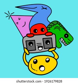 abstract doodle flat design with a strong egg theme that can lift everything