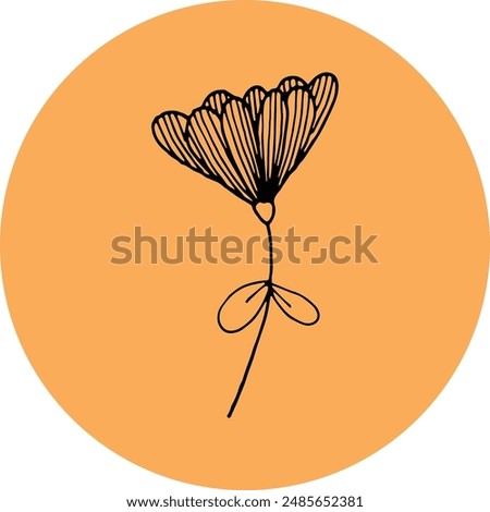 Abstract Doodle Floral Circle Highlight Cover Cute Sticker