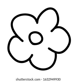 Abstract doodle flower. Single floral element for decoration patterns, wrapping paper, wallpaper, cards, invitations, packing boxes, bouquets. Vector stock illustration.