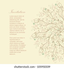 Abstract doodle flower with your text (vector eps 8)