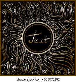 Abstract doodle frame. Hand drawn ornament. Vector illustration. 
