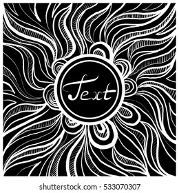 Abstract doodle frame. Hand drawn ornament. Vector illustration. 