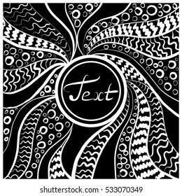 Abstract doodle frame. Hand drawn ornament. Vector illustration. 