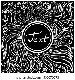 Abstract doodle frame. Hand drawn ornament. Vector illustration. 