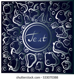Abstract doodle frame. Hand drawn ornament. Vector illustration. 