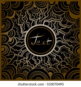 Abstract doodle frame. Hand drawn ornament. Vector illustration. 